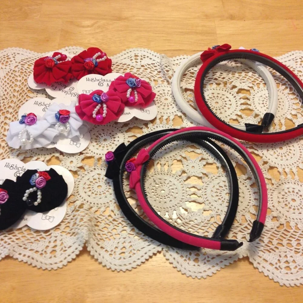 New hair accessories bundle, girls hair bows and headbands